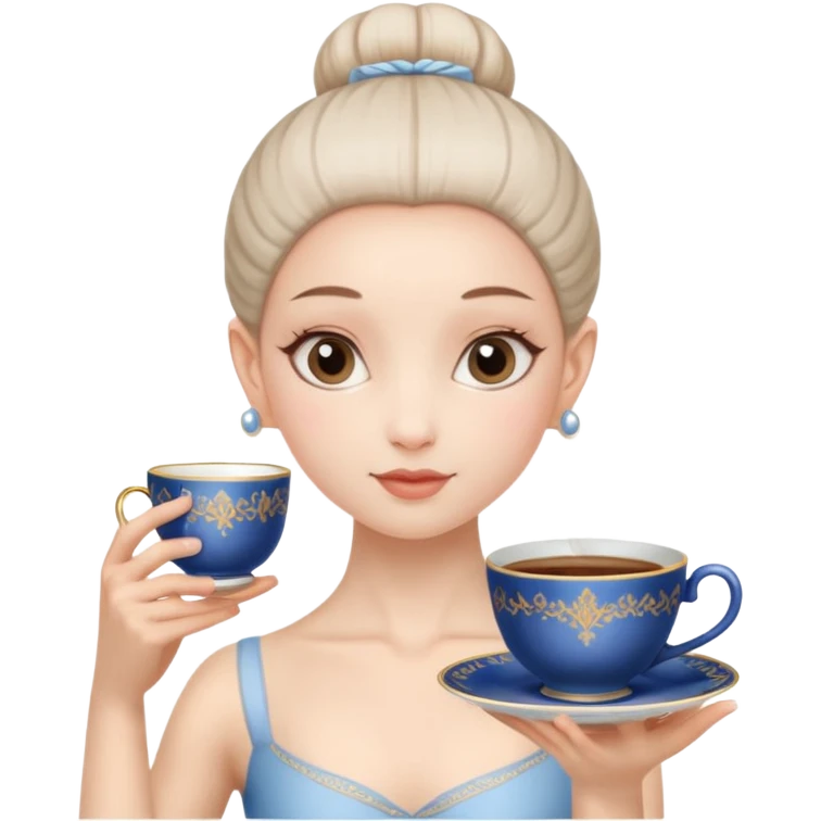 ballerina with a cup head emoji