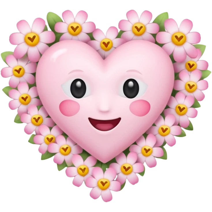 Emoji white heart with pink flowers emoji