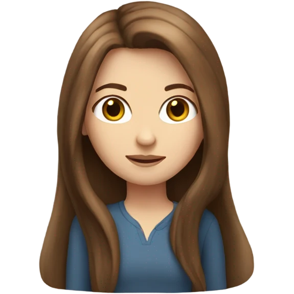 White girl with long brown hair emoji