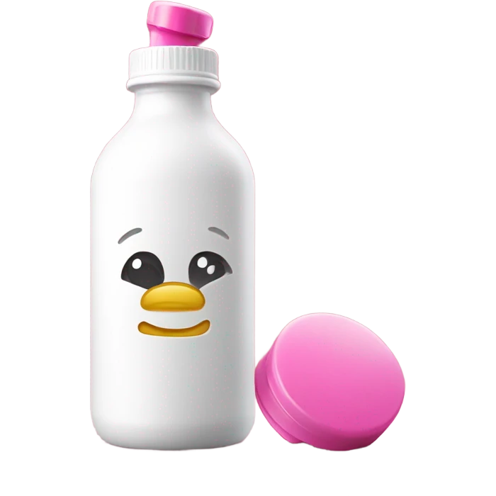 170 ml bottle with pink cap emoji
