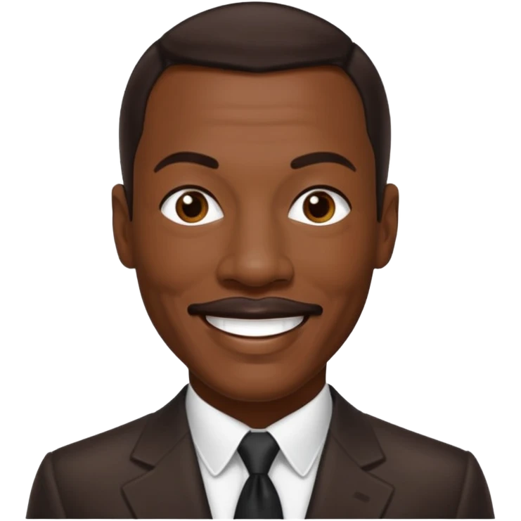 Eddie Murphy with dark brown hair emoji