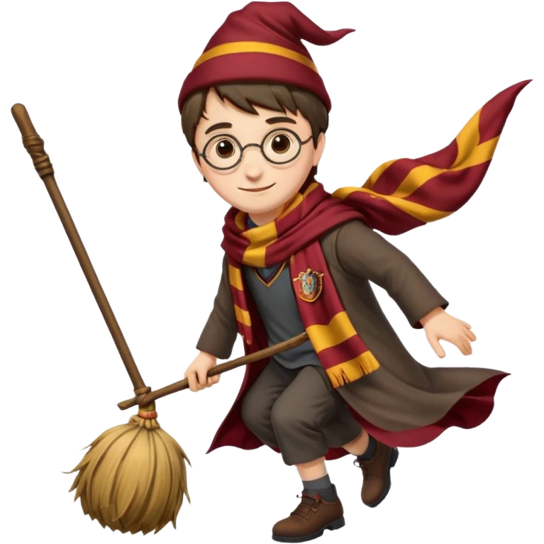 Harry potter riding a broomstick emoji