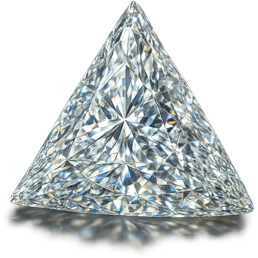 a samosa made of diamond, highly faceted, sparkling, elegant emoji
