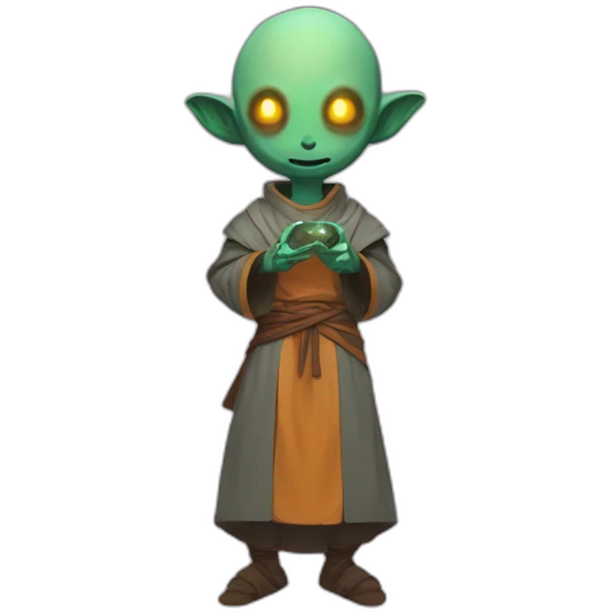 alien monk futuristic roguelike rpg style inspired by slay thee spire emoji