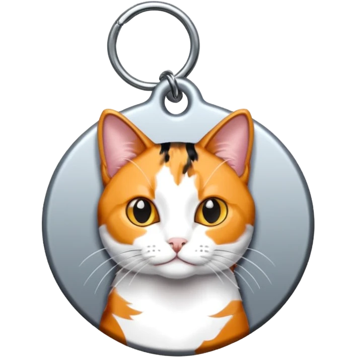 id tag with cat photo on it emoji