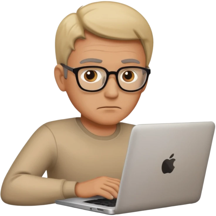 middle aged person working on laptop emoji