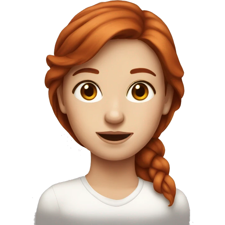 portrait of a girl with auburn hair emoji