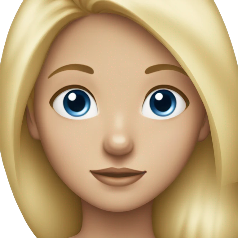 Blonde girl blue eyes holding spitz  emoji