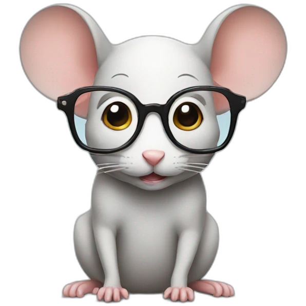 mouse with glasses emoji