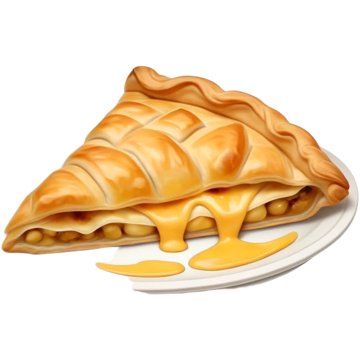 Cinematic Realistic Burek sa Sirom Dish Emoji, showcasing a flaky pastry filled with cheese rendered with crisp textures and appetizing, warm lighting. emoji