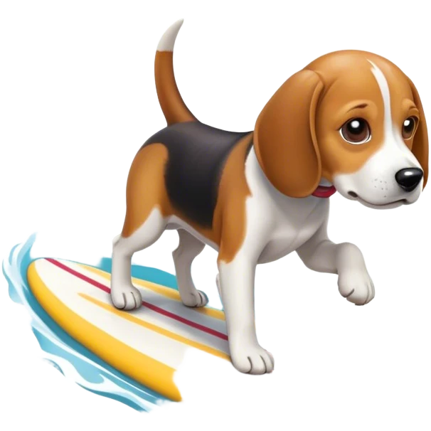 Beagle surfing emoji