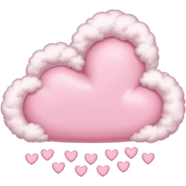 Cloud around pastel pink hearts emoji