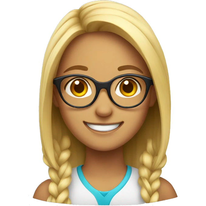 smiling girl with glasses emoji