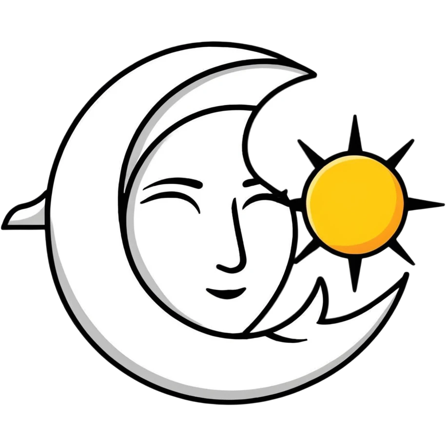 The Sun and Moon Vintage emoji