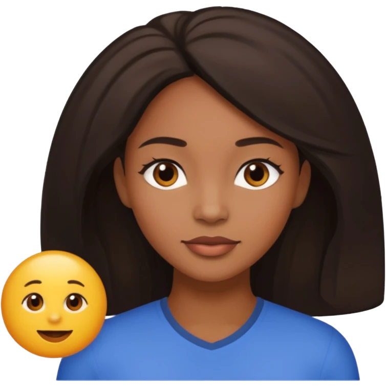 Light skinned tall black woman with bbl and dark brow hair emoji