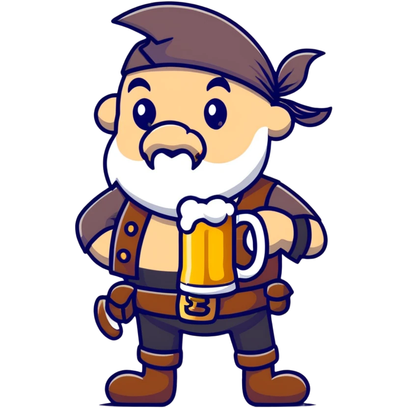 pirate drinking beer emoji