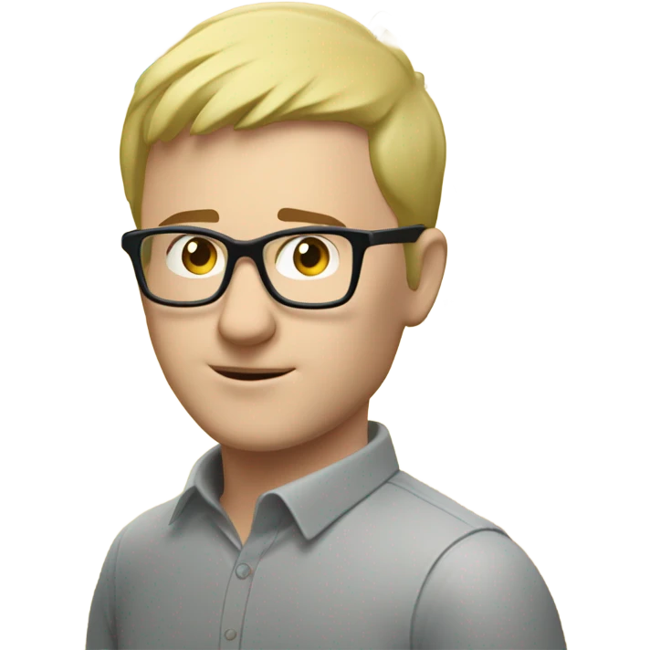man looks, 35 specs short blond hair, european, tech nerd love pcb designing emoji