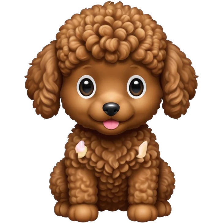 Cute brown poodle toy puppy emoji