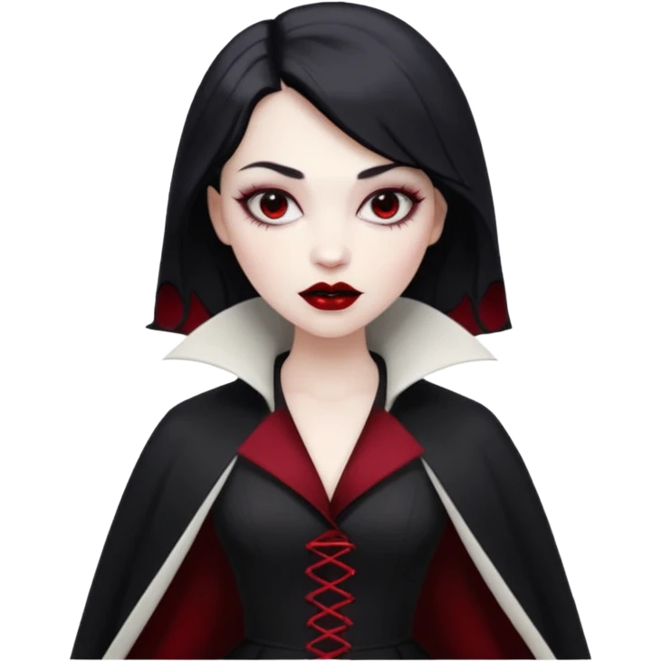 Women Vampire with black & white coat dress emoji