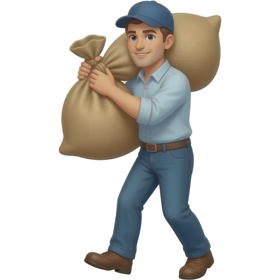 guy employed carry a sack full body emoji