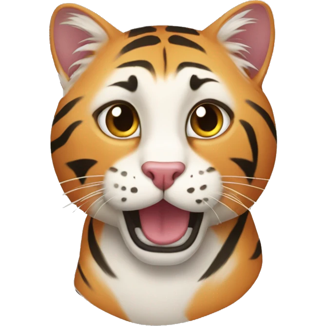 a cat mixed with a tiger emoji