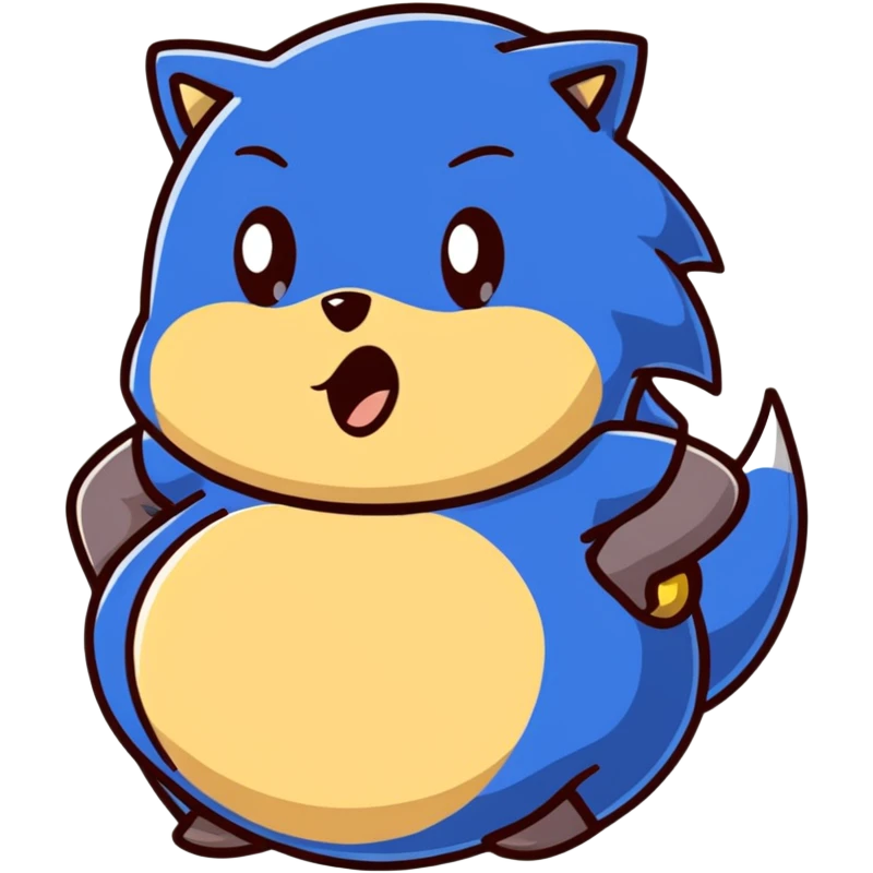 Sonic the hedgehog character with pregnant belly emoji