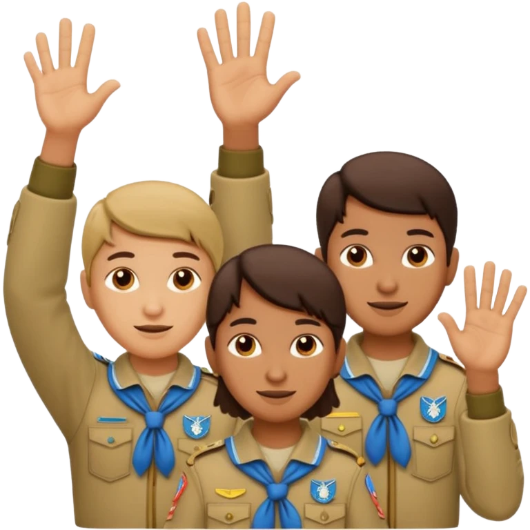 main scouts avec trois doigts levés   emoji