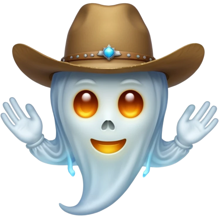 Ghost with cowboy hat emoji