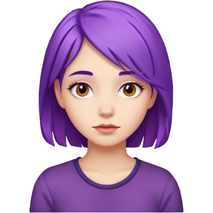 Mor saçlı kız emoji