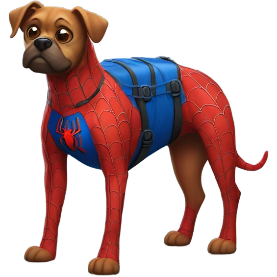Spider-Man riding a dog emoji