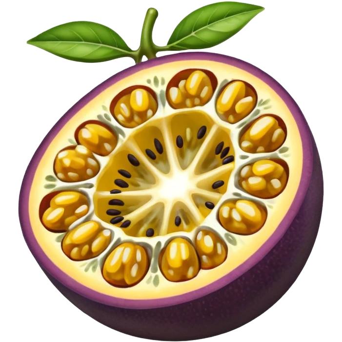 Un fruit de la passion ouvert emoji