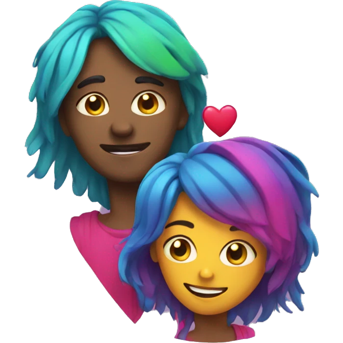 Colourful love emoji