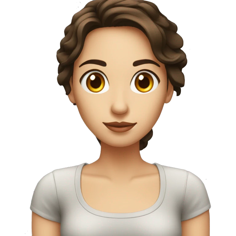Femme mûre yeux charbon brune mi-long emoji