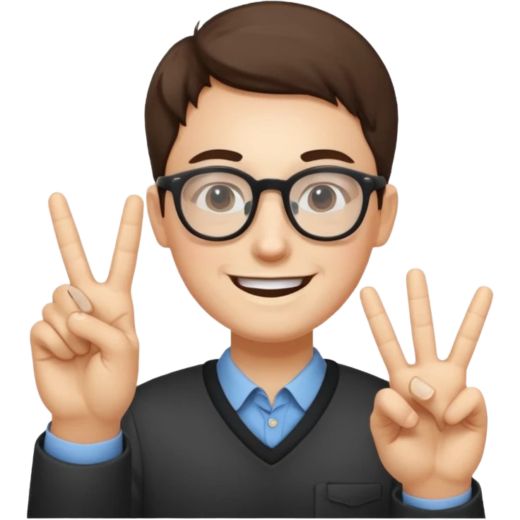 Smile face with glasses and peace sign emoji