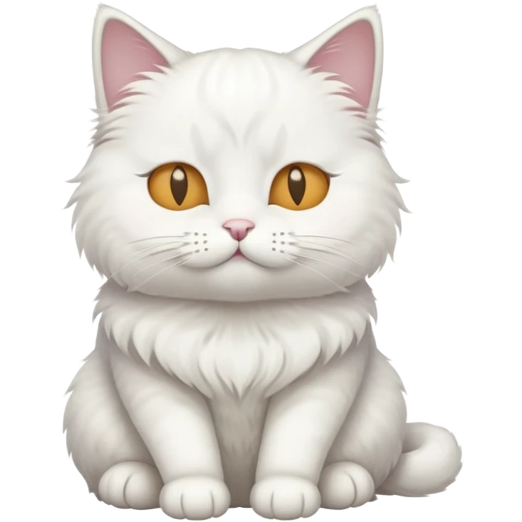 A white cat sitting with eyes closed emoji