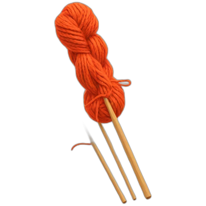 Two knitting needles and yarn emoji
