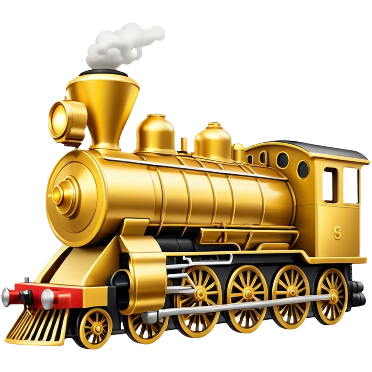 Golden locomotive emoji