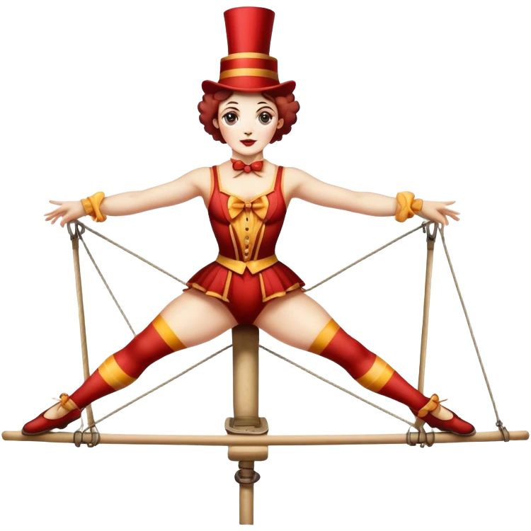 Vintage circus tightrope walker emoji
