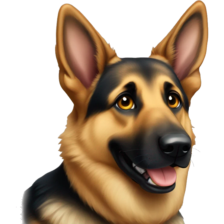 German shepherd one ear up one ear down happy emoji