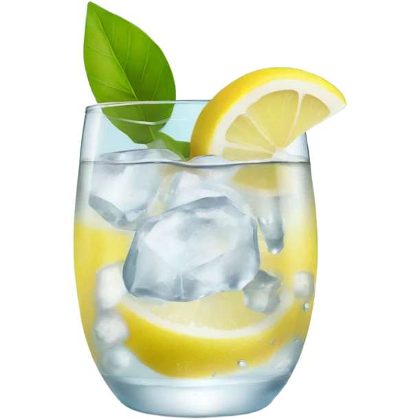 Iced water with lemon wedge emoji