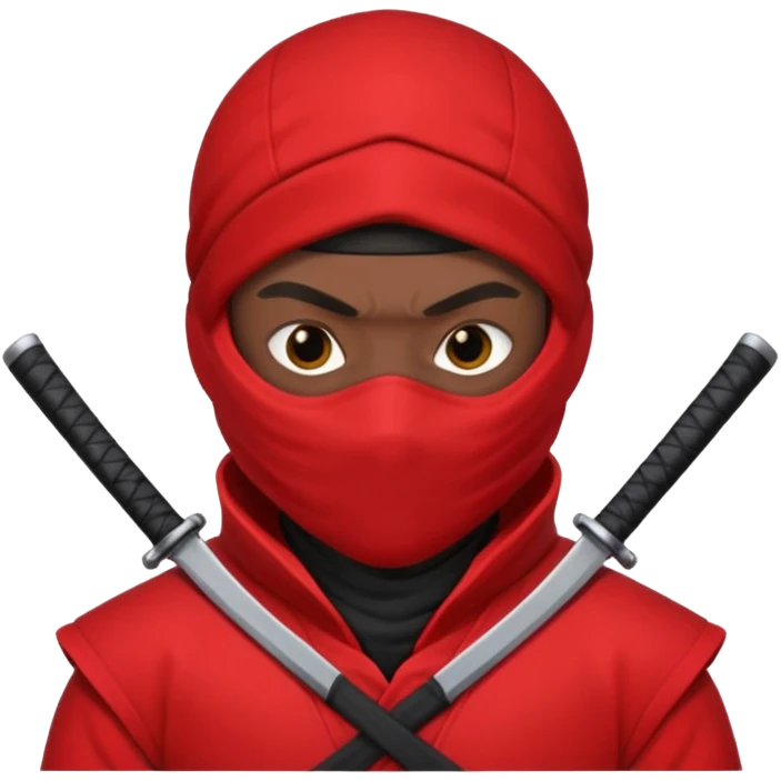 black skin ninja red clothes white background emoji