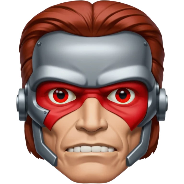 Red eyed half face metalTerminator Arnold Schwarzenegger emoji