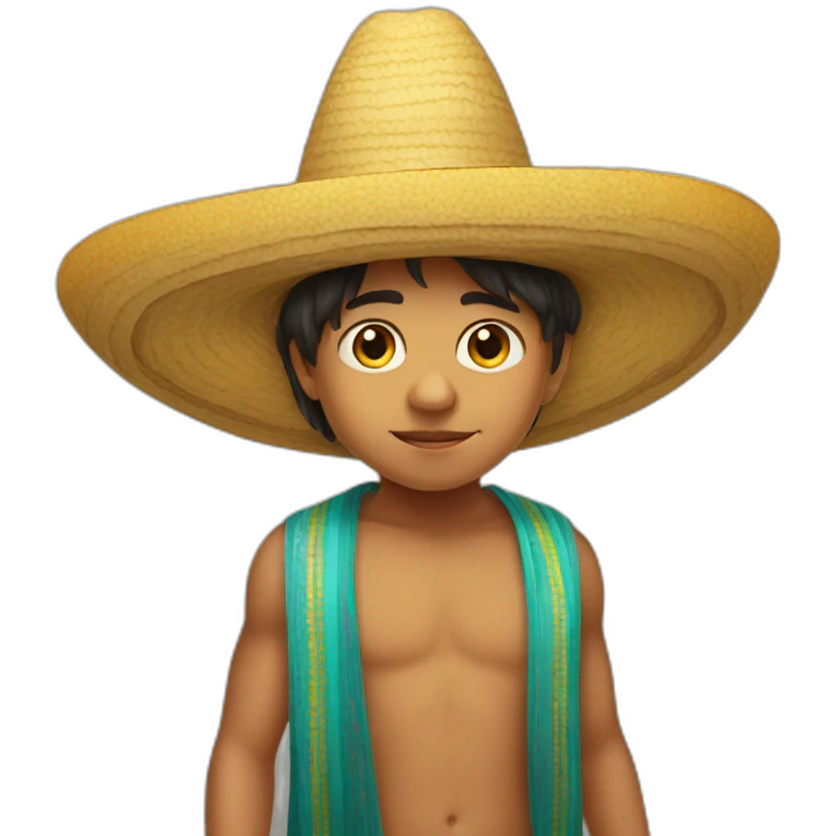 Mexican child with huge sombrero emoji