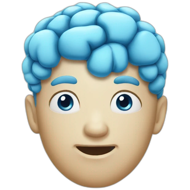 Cerveau bleu emoji