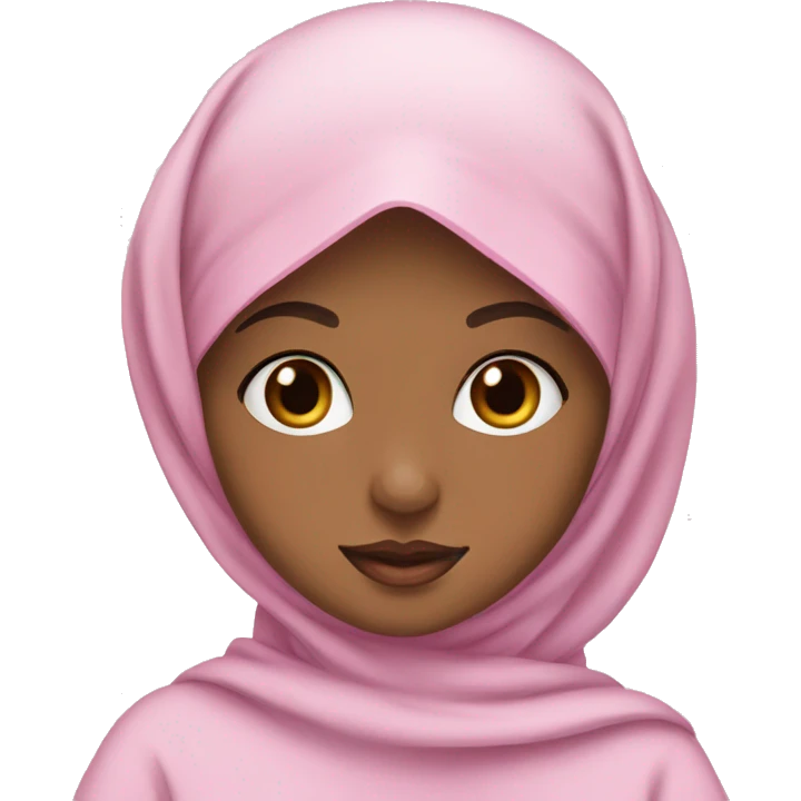 Hijabi with baby pink bow  emoji