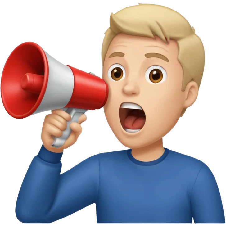 man shouting on megaphone emoji
