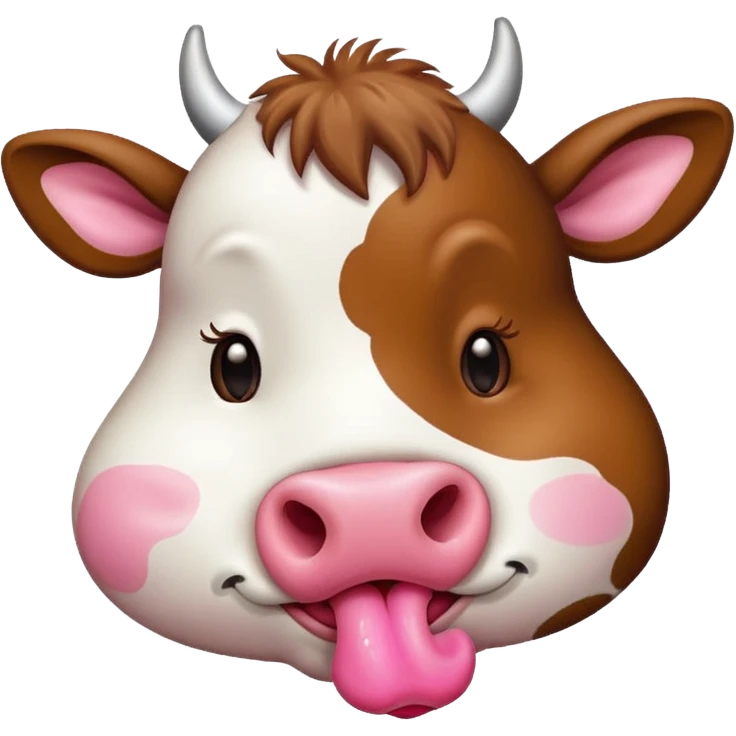 A cow sending a kiss emoji