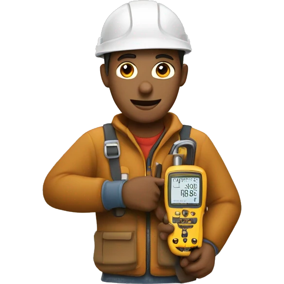 electrician with mutimeter with light brown ski tone emoji
