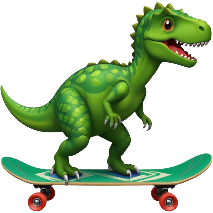 Dinosaur on a skateboard emoji