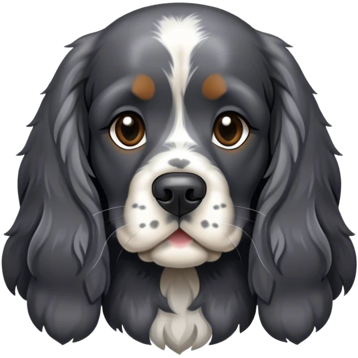 dark grey and black merle english cocker spaniel  emoji